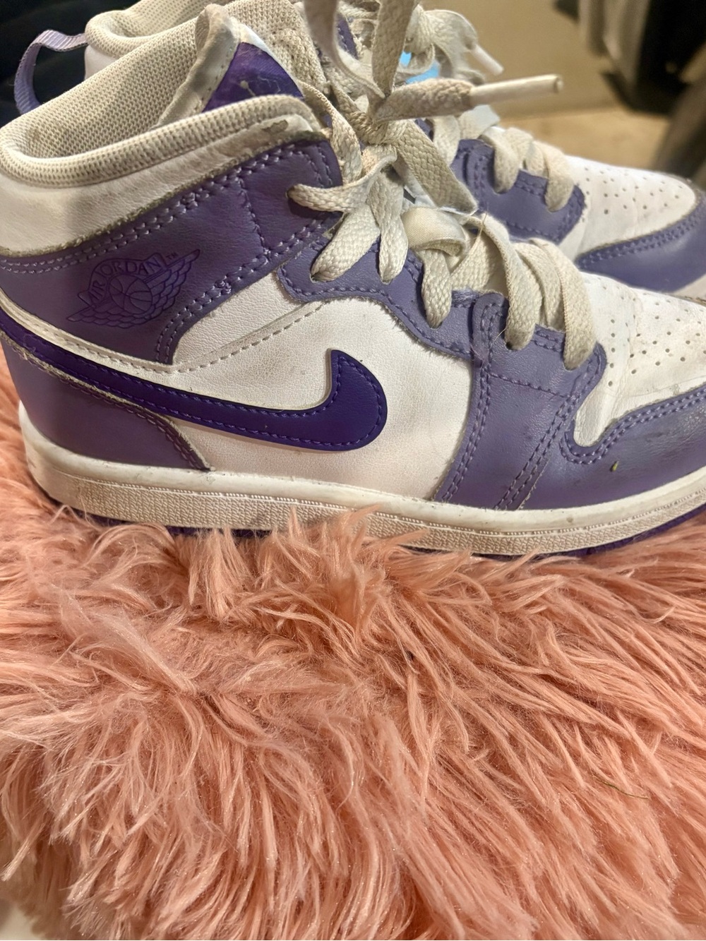 Jordan Kids Mid-Top Sneakers - White & Purple